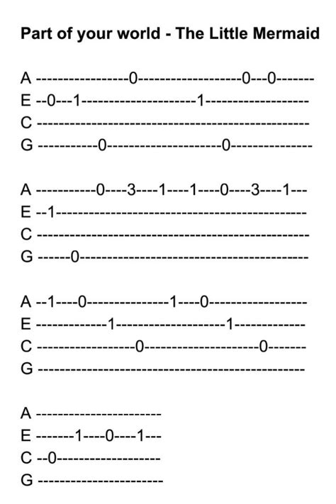 part of your world ukulele chords